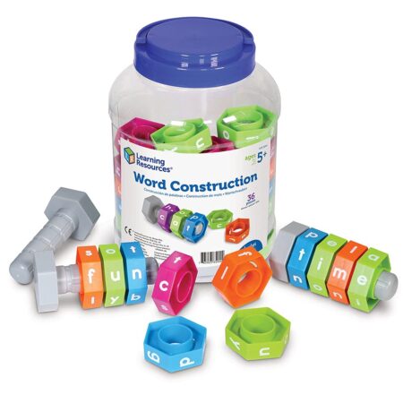 Learning Resources Word Construction, Spelling Activity Kit, Classroom Game, 36 Pieces, Ag