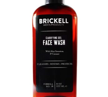 Brickell Men’s Clarifying Gel Face Wash for Men, Natural and Organic Rich Foaming Daily Fa