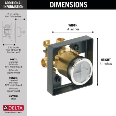 Delta Faucet R10000-UNBXHF MultiChoice Universal Shower Valve Body for Shower Faucet Trim - Image 4