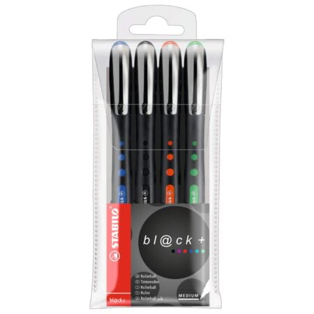 Stabilo Bionic Med Pointball Pen Wallet Black , Set of 4 , Multicolored