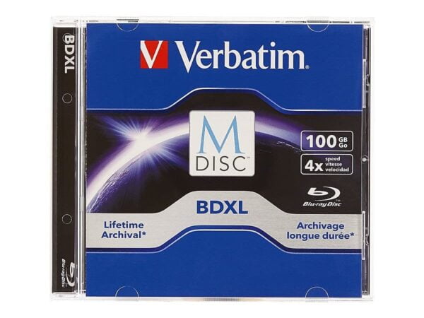 Verbatim M DISC BDXL 100GB 6X with Branded Surface Blank Blu-Ray Recordable Media ? 1pk Je