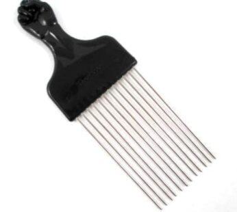 Afro Pick w/ Black Fist – Metal African American Hair Comb Straight