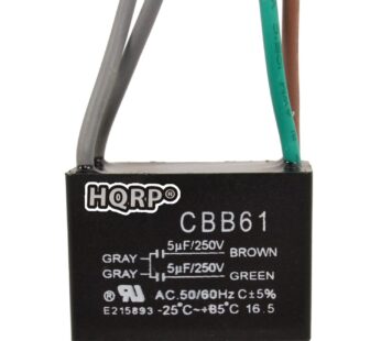 HQRP Ceiling Fan Capacitor CBB61 5uf+5uf 4-Wire