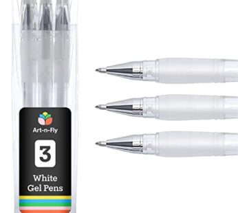 Art-n-Fly White Gel Pens For Black Paper | White Ink Pen for Artists 0.7mm Fine Point Tip