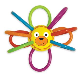 Manhattan Toy Zoo Animal Winkel Lion Multicolor Rattle & Sensory Teether for Baby and Todd