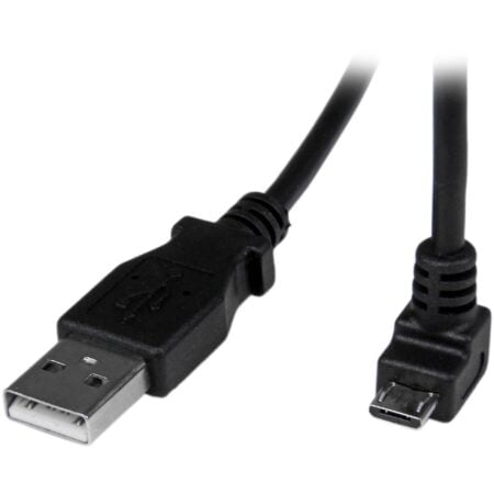 StarTech.com 2m Cord - A to Down Angle Micro B - Down Angled Micro USB Cable - 1x USB A (M