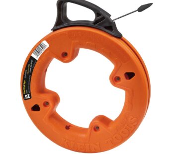 Klein Tools 56005 Fish Tape, 25-Foot Steel Fish Tape, 1/4-Inch, Plastic Tip, Etched for Me