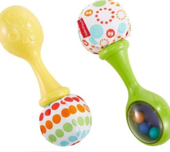 Fisher-Price Baby Toys Rattle  N Rock Maracas, Set of 2 Soft Musical Instruments for Infan