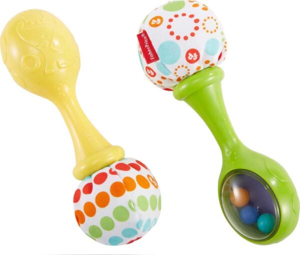 Fisher-Price Baby Toys Rattle  N Rock Maracas, Set of 2 Soft Musical Instruments for Infan