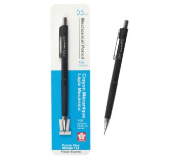 SAKURA Mechanical Pencil 0.5 mm – Pencil with 3 Eraser Refills – Fixed Sleeve for Using Ru