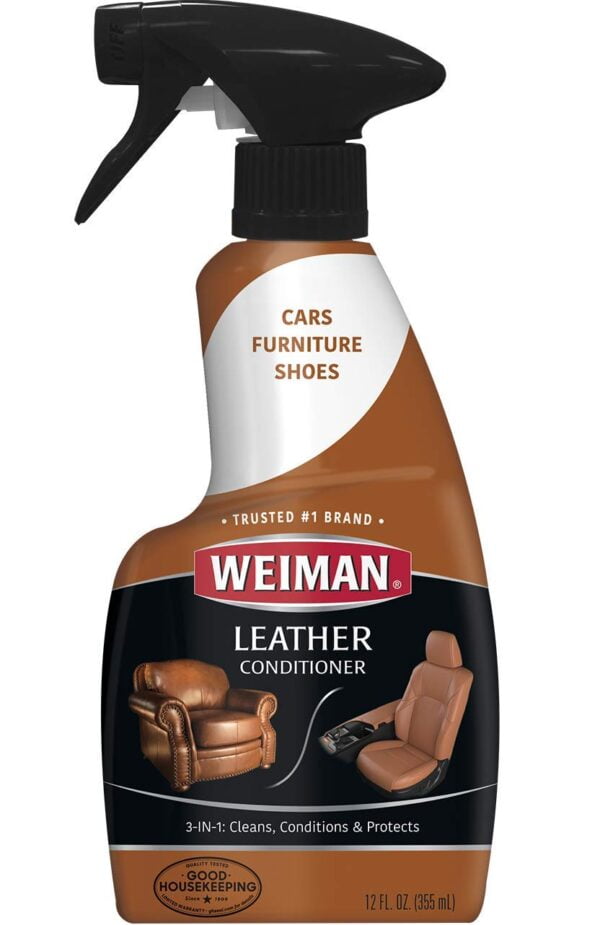 Weiman Leather Cleaner and Conditioner for Furniture - Cleans Conditions and Restores Leat