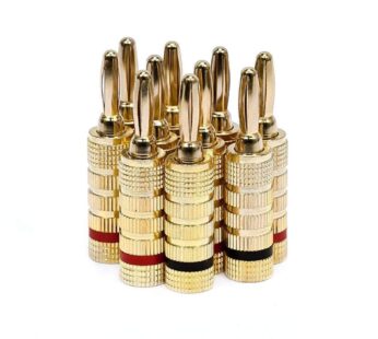 Monoprice Gold Plated Speaker Banana Plugs ? 5 Pairs ? Closed Screw Type, For Speaker Wire