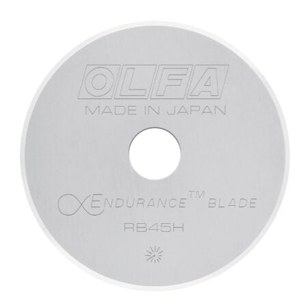 OLFA 45mm Rotary Cutter Replacement Blade, 1 Blade (RB45H-1) - Tungsten Steel Endurance  C