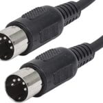 MIDI Cable with 5 Pin DIN Plugs 3 Feet (ft) Black