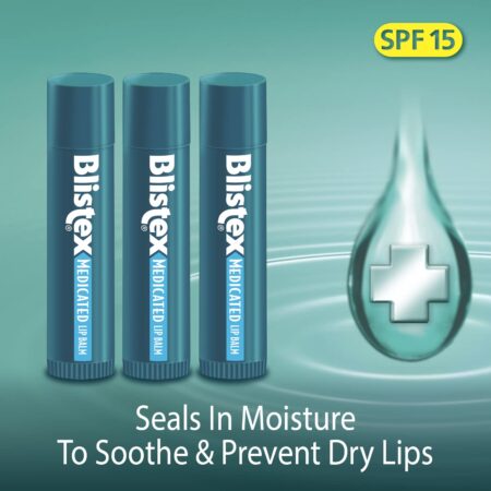 Blistex Medicated Lip Balm, 0.15 Ounce, 3 Count (Pack of 1) Prevent Dryness & Chapping, SP - Image 6