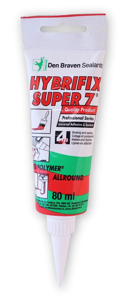 Hybrifix Super 7, Professional All Purpose Adhesive Sealant, CLEAR, 80ml