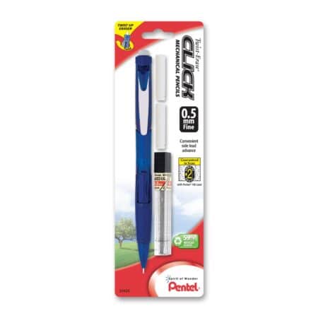 Pentel Twist Erase CLICK Automatic Pencil with 2 Eraser Refills and Lead, 0.5mm, Assorted - Image 2