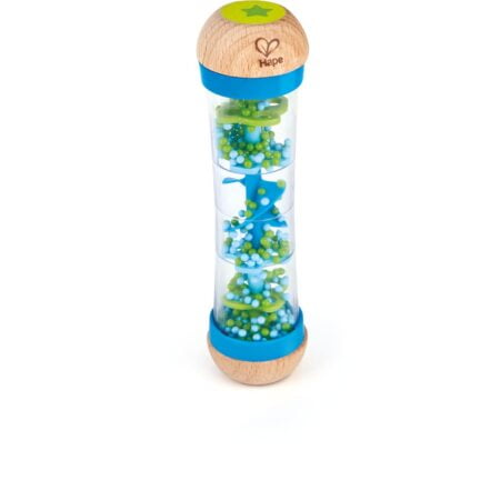 Hape Beaded Raindrops | Mini Wooden Musical Shake & Rattle Rainmaker Toy, Blue, Model Numb - Image 2