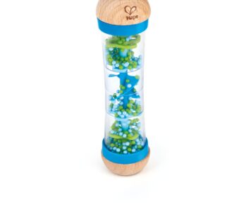 Hape Beaded Raindrops | Mini Wooden Musical Shake & Rattle Rainmaker Toy, Blue, Model Numb