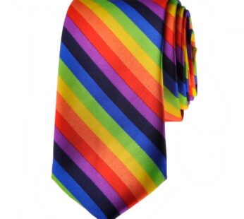TopTie Unisex Diagonal Colorful Rainbow Stripe Skinny 2 Inch Necktie