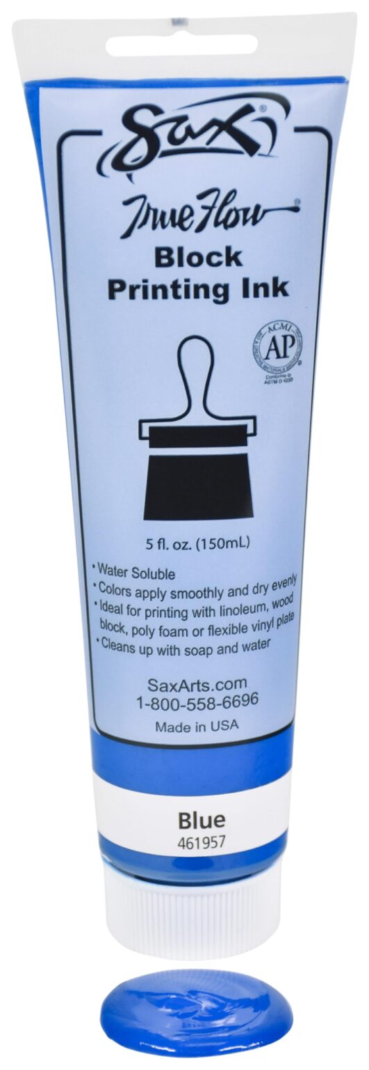 Sax True Flow Water Soluble Block Printing Ink - 5 Ounce Tube - Blue - 461957 - Image 3