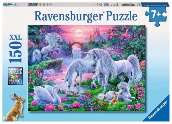 Ravensburger Unicorns in Sunset Glow - 150 Piece Jigsaw Puzzle for Kids | Unique Piece Des