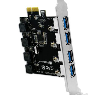 FebSmart 4 Ports Superspeed 5Gbps USB 3.0 PCI Express Expansion Card for Windows 11, 10, 8