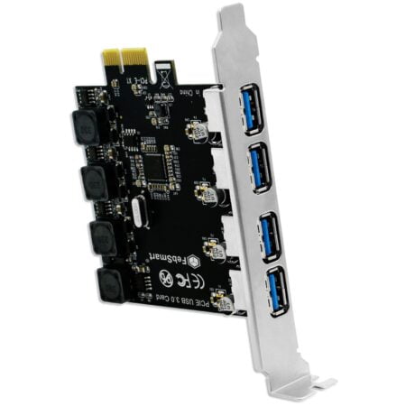FebSmart 4 Ports Superspeed 5Gbps USB 3.0 PCI Express Expansion Card for Windows 11, 10, 8
