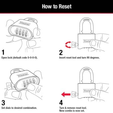 Master Lock 175LH Set Your Own Combination Padlock, 2-1/4 in. Shackle, Brass Finish - Image 5