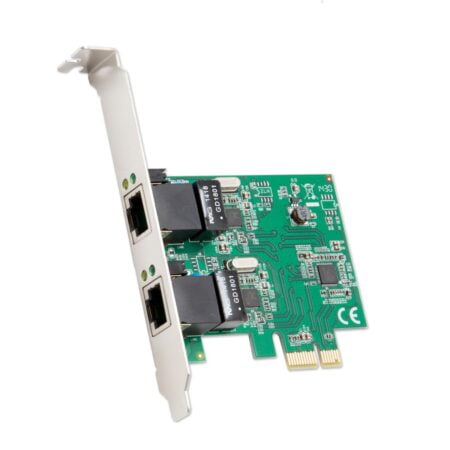Syba Dual Port Gigabit Ethernet PCI Express 2.1 PCI-E x1 Network Adapter Card (NIC) 10/100