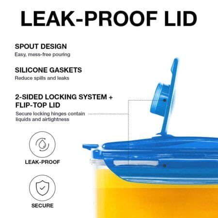 LocknLock Aqua Fridge Door Water Jug with Handle BPA Free Plastic Pitcher with Flip Top Li - Image 2