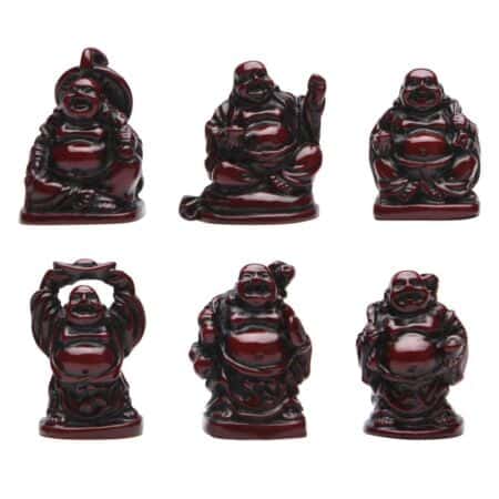 BRABUD 1'' Red Resin Laughing Buddha Maitreya Figurines Collection Gift Home Office Desk D - Image 2