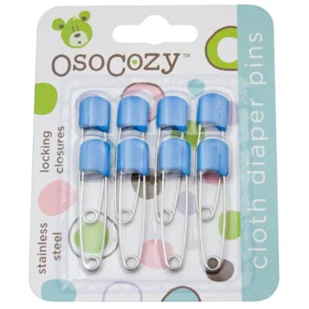 OsoCozy Diaper Pins - (Blue) - Sturdy, Stainless Steel Diaper Pins with Safe Locking Closu - Image 2