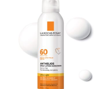 La Roche-Posay Anthelios Ultra-Light Sunscreen Spray Lotion SPF 60 | Spray Sunscreen For F