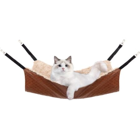 JOYELF Cat Hammock Bed, Medium Reversible Pet Cage Hammock Hanging Soft Pet Bed for Kitten