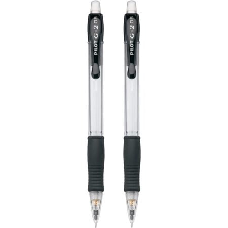 Pilot, G2 Mechanical Pencils, 0.5mm HB Lead, Clear Barrel, Pack of 2 - Image 3
