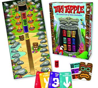 Gamewright Tiki Topple – The Tactical Board Game of Totem Domination Board Game Multi-colo