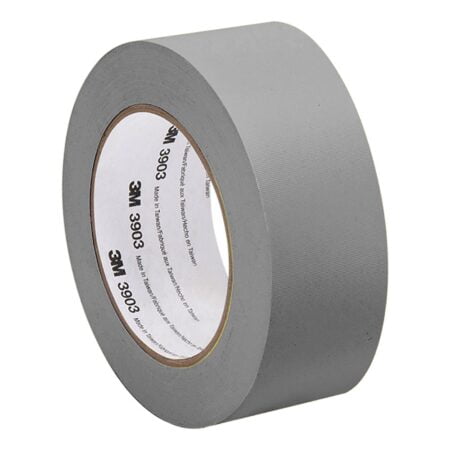 3M 2-50-3903-GRAY Grey Vinyl/Rubber Adhesive Duct Tape 3903, 12.6 psi Tensile Strength, 50