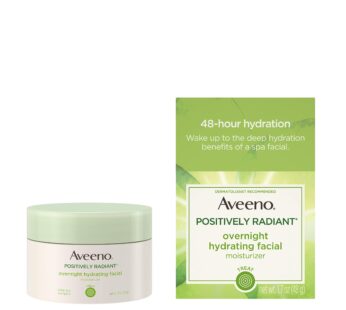 Aveeno Positively Radiant Overnight Hydrating Facial Moisturizer with Soy Extract and Hyal