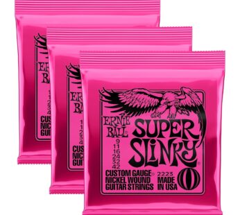 Ernie Ball 2223 Nickel Super Slinky Custom Gauge Electric Guitar Strings Regular – 3 Pack