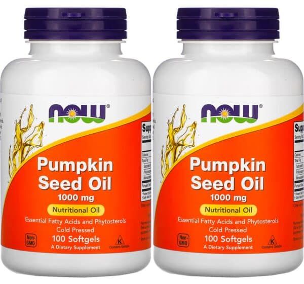 Now Foods Pumpkin Seed Oil 1000mg Soft-gels, 200-Count (100X2)