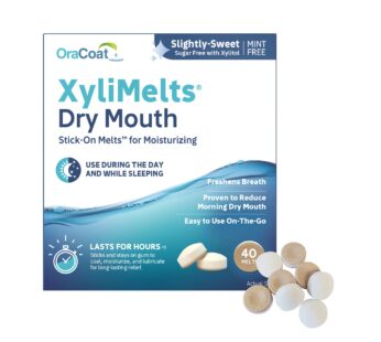 OraCoat XyliMelts Dry Mouth Relief Moisturizing Oral Adhering Discs, Slightly-Sweet Mint-F