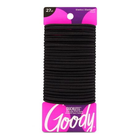 Goody Ouchless Womens Elastic Hair Tie - 27 Count, Black - 4MM for Medium Hair- Hair Acces - Image 2
