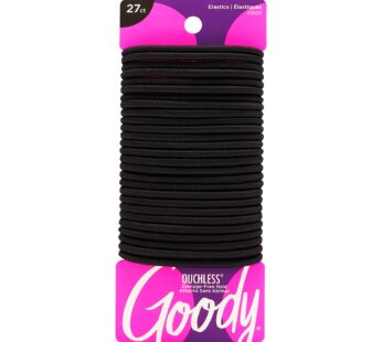 Goody Ouchless Womens Elastic Hair Tie – 27 Count, Black – 4MM for Medium Hair- Hair Acces