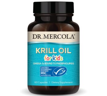 Dr. Mercola Krill Oil for Kids, 30 Servings (60 Capsules), Dietary Supplement, Omega-3s Bo