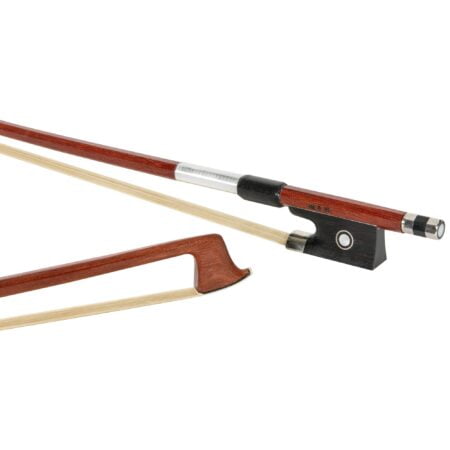MI&VI NB-510 Brazilwood Violin Bow 4/4 (Full Size) with Ebony Frog | Octagonal Silver Moun
