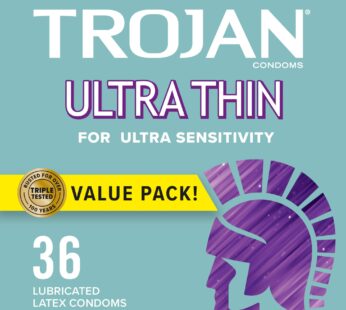 TROJAN Ultra Thin Condoms For Ultra Sensitivity, Lubricated Condoms for Men, America?s Num