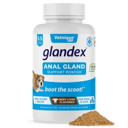 Glandex Dog Fiber Supplement Powder for Anal Glands with Pumpkin, Digestive Enzymes & Prob