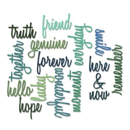 Sizzix, Multi Color, One Size Thinlits Die Set 660225, Friendship Words Script by Tim Holt