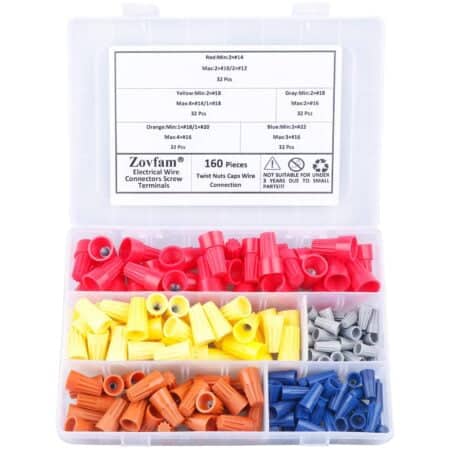Wire Connectors Screw Terminals with Spring Insert Twist Nuts Caps Connectors Assortment K